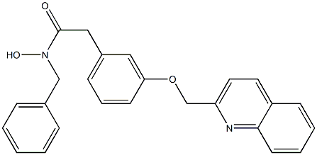 [3-(2-キノリニルメトキシ)フェニル]アセトヒドロキサム酸ベンジル 化学構造式