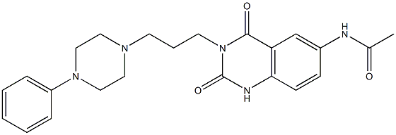 6-(アセチルアミノ)-3-[3-(4-フェニル-1-ピペラジニル)プロピル]-2,4(1H,3H)-キナゾリンジオン 化学構造式
