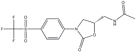 (5S)-5-Acetylaminomethyl-3-(4-trifluoromethylsulfonylphenyl)oxazolidin-2-one 结构式