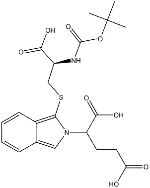 S-[2-(1,3-ジカルボキシプロピル)-2H-イソインドール-1-イル]-N-[(tert-ブチルオキシ)カルボニル]-L-システイン 化学構造式