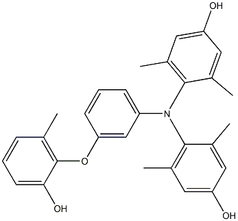 N,N-Bis(4-hydroxy-2,6-dimethylphenyl)-3-(2-hydroxy-6-methylphenoxy)benzenamine,,结构式