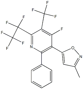 2-(Pentafluoroethyl)-3-(trifluoromethyl)-4-fluoro-5-(3-methylisoxazol-5-yl)-6-phenylpyridine Structure