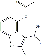 4-アセチルオキシ-2-メチル-3-ベンゾフランカルボン酸 化学構造式