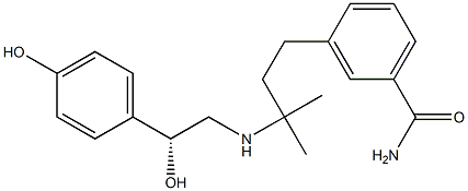 3-[3-[[(R)-2-(4-ヒドロキシフェニル)-2-ヒドロキシエチル]アミノ]-3-メチルブチル]ベンズアミド 化学構造式