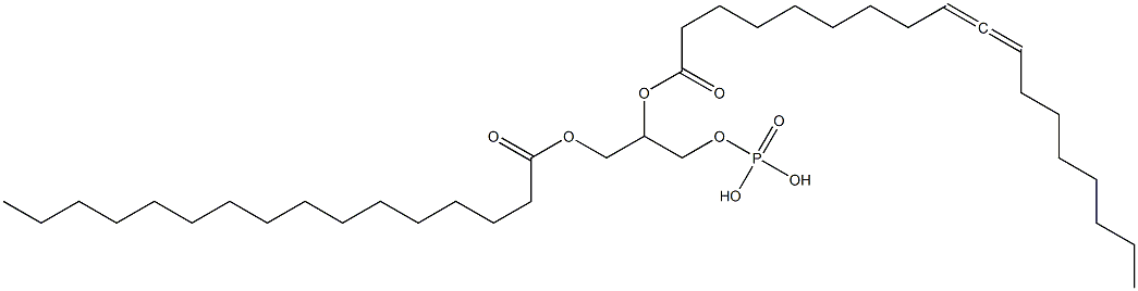 1-O-Palmitoyl-2-O-(1-oxo-9,10-octadecadien-1-yl)-glycerol-3-phosphoric acid 结构式