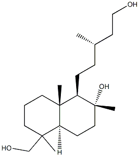 ラブダン-8,15,18-トリオール 化学構造式