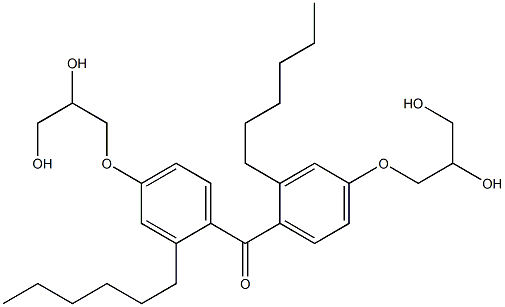 ヘキシル[4-(2,3-ジヒドロキシプロポキシ)フェニル]ケトン 化学構造式