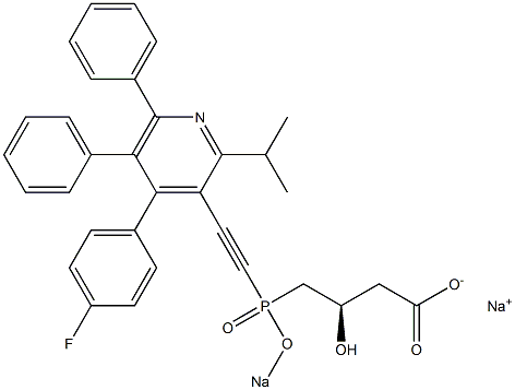 (3R)-4-[[[4-(4-Fluorophenyl)-2-isopropyl-5,6-diphenyl-3-pyridinyl]ethynyl]sodiooxyphosphinyl]-3-hydroxybutyric acid sodium salt Structure