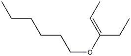 (E)-3-(ヘキシルオキシ)-2-ペンテン 化学構造式