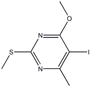 5-ヨード-4-メトキシ-2-(メチルチオ)-6-メチルピリミジン 化学構造式
