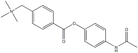 [4-[[4-(アセチルアミノ)フェノキシ]カルボニル]ベンジル]トリメチルアミニウム 化学構造式
