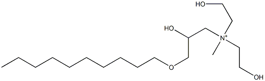 3-(デシルオキシ)-2-ヒドロキシ-N,N-ビス(2-ヒドロキシエチル)-N-メチル-1-プロパンアミニウム 化学構造式
