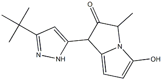 1-(3-tert-Butyl-1H-pyrazol-5-yl)-5-hydroxy-3-methyl-2-pyrrolizinone Struktur