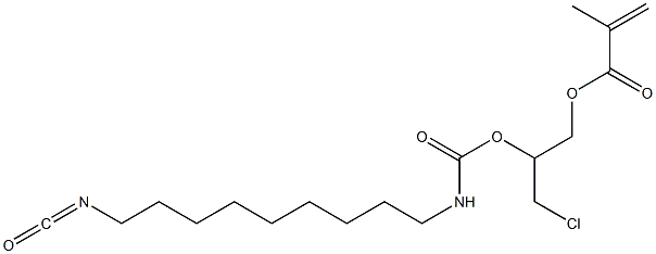 メタクリル酸3-クロロ-2-[9-イソシアナトノニルカルバモイルオキシ]プロピル 化学構造式