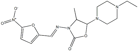 5-(4-Ethyl-1-piperazinyl)methyl-3-(5-nitrofurfurylidene)amino-2-oxazolidinone Structure