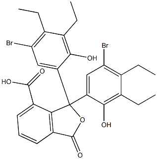 1,1-Bis(5-bromo-3,4-diethyl-2-hydroxyphenyl)-1,3-dihydro-3-oxoisobenzofuran-7-carboxylic acid Structure