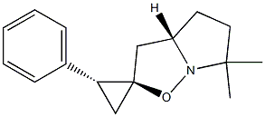 (2R,3aS,2'R)-6,6-Dimethyl-2'-phenyl-3a,4,5,6-tetrahydrospiro[pyrrolo[1,2-b]isoxazole-2(3H),1'-cyclopropane] 结构式