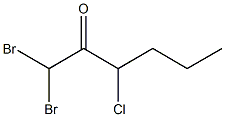 1,1-ジブロモ-3-クロロ-2-ヘキサノン 化学構造式