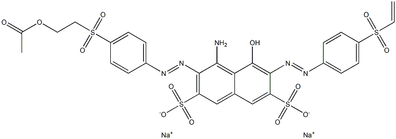 3-[p-(2-Acetoxyethylsulfonyl)phenylazo]-4-amino-5-hydroxy-6-[p-(vinylsulfonyl)phenylazo]-2,7-naphthalenedisulfonic acid disodium salt Struktur