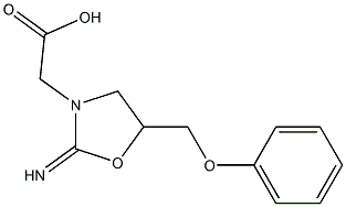 [5-(フェノキシメチル)-2-イミノオキサゾリジン-3-イル]酢酸 化学構造式