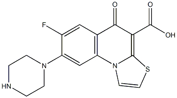 7-Fluoro-8-(1-piperazinyl)-5-oxo-5H-thiazolo[3,2-a]quinoline-4-carboxylic acid 结构式