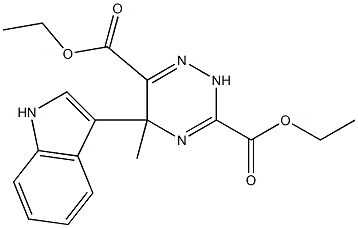 5-(1H-Indol-3-yl)-3-(ethoxycarbonyl)-5-methyl-6-(ethoxycarbonyl)-2,5-dihydro-1,2,4-triazine 结构式