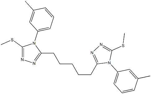 5,5'-(1,5-Pentanediyl)bis[4-(3-methylphenyl)-3-methylthio-4H-1,2,4-triazole] Struktur