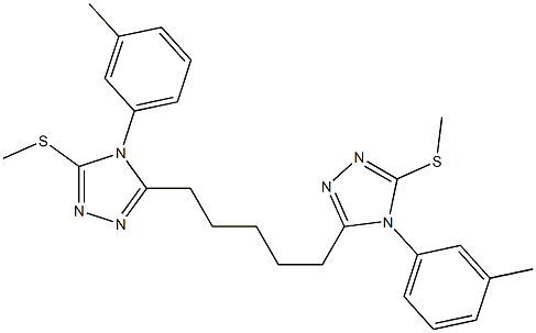 5,5'-(1,5-ペンタンジイル)ビス[4-(3-メチルフェニル)-3-メチルチオ-4H-1,2,4-トリアゾール] 化学構造式