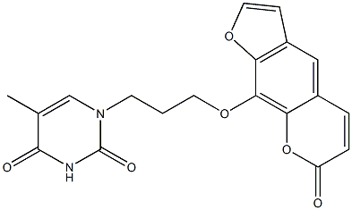 9-[3-[(1,2,3,4-Tetrahydro-5-methyl-2,4-dioxopyrimidin)-1-yl]propyloxy]-7H-furo[3,2-g][1]benzopyran-7-one Struktur