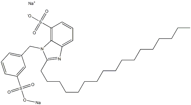 1-[3-(Sodiooxysulfonyl)benzyl]-2-heptadecyl-1H-benzimidazole-7-sulfonic acid sodium salt 结构式