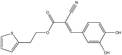 (E)-2-Cyano-3-(3,4-dihydroxyphenyl)acrylic acid 2-(2-thienyl)ethyl ester Struktur