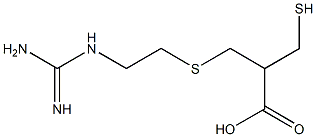 2-メルカプトメチル-3-[(2-グアニジノエチル)チオ]プロパン酸 化学構造式