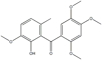 2-ヒドロキシ-6-メチル-2',3,4',5'-テトラメトキシベンゾフェノン 化学構造式
