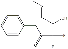 (E)-3,3-Difluoro-4-hydroxy-1-phenyl-5-hepten-2-one Struktur