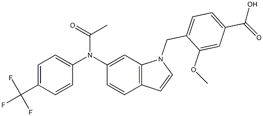 4-[6-(4-Trifluoromethylphenylacetylamino)-1H-indol-1-ylmethyl]-3-methoxybenzoic acid Structure