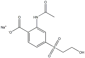 2-(アセチルアミノ)-4-(2-ヒドロキシエチルスルホニル)ベンゼンカルボン酸ナトリウム 化学構造式
