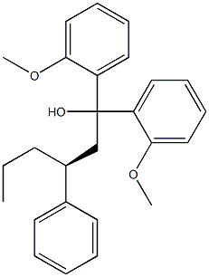 [S,(+)]-1,1-Bis(o-methoxyphenyl)-3-phenyl-1-hexanol Struktur
