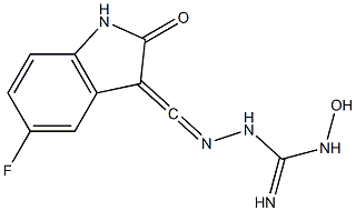 1-[[(5-Fluoro-2,3-dihydro-2-oxo-1H-indol)-3-ylidene]methyleneamino]-3-hydroxyguanidine Structure
