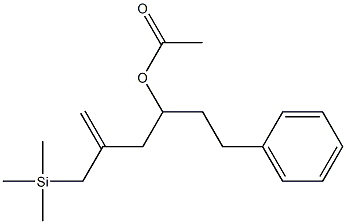 Acetic acid 2-[(trimethylsilyl)methyl]-6-phenyl-1-hexen-4-yl ester Struktur