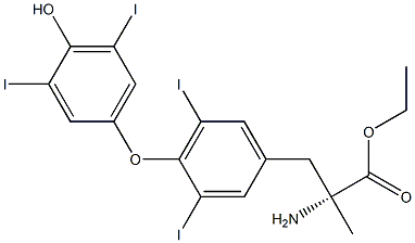 (R)-2-Amino-3-[4-(4-hydroxy-3,5-diiodophenoxy)-3,5-diiodophenyl]-2-methylpropionic acid ethyl ester Struktur