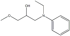 1-(N-エチルアニリノ)-3-メトキシ-2-プロパノール 化学構造式