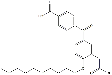 5-(4-Carboxybenzoyl)-2-(decyloxy)benzeneacetic acid Struktur