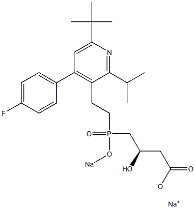 (3R)-4-[[2-[4-(4-Fluorophenyl)-6-tert-butyl-2-isopropyl-3-pyridinyl]ethyl]sodiooxyphosphinyl]-3-hydroxybutyric acid sodium salt Struktur