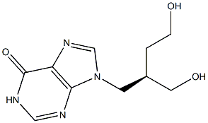 1,9-ジヒドロ-9-[(R)-4-ヒドロキシ-2-(ヒドロキシメチル)ブチル]-6H-プリン-6-オン 化学構造式