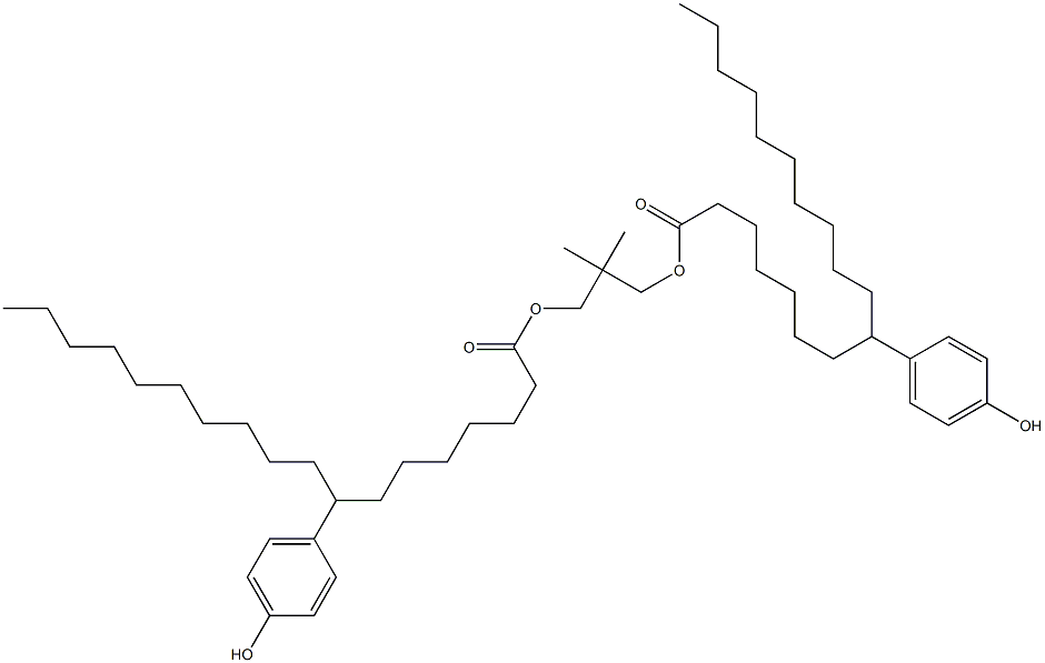 Bis[8-(4-hydroxyphenyl)stearic acid]2,2-dimethylpropane-1,3-diyl ester Structure