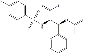 Acetic acid (1S,2R)-1-phenyl-2-(tosylamino)-3-iodo-3-butenyl ester
