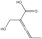 (R)-2-(Hydroxymethyl)-2,3-pentadienoic acid Struktur