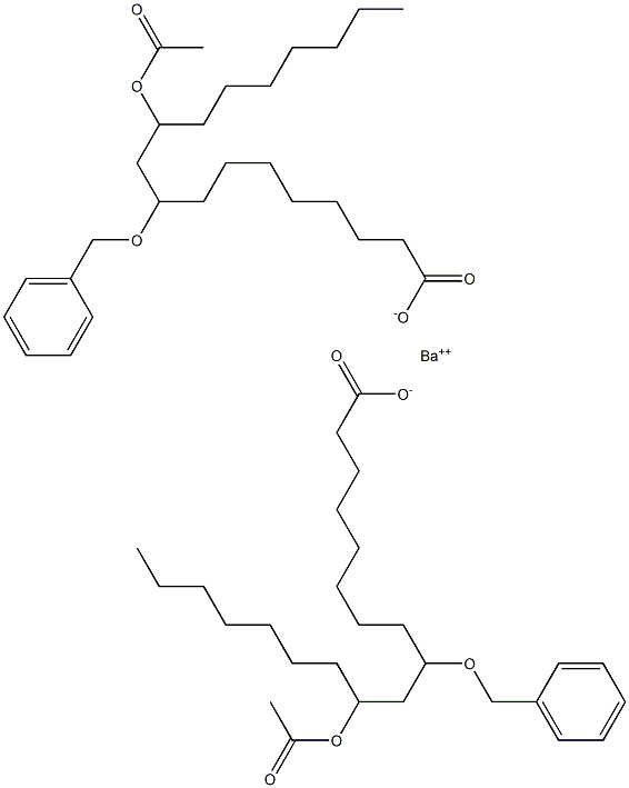 Bis(9-benzyloxy-11-acetyloxystearic acid)barium salt Structure