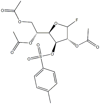 2-O,5-O,6-O-Triacetyl-3-O-[(4-methylphenyl)sulfonyl]-D-glucofuranosyl fluoride Structure