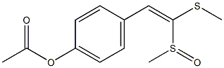 Acetic acid p-[2-methylsulfinyl-2-(methylthio)vinyl]phenyl ester Struktur